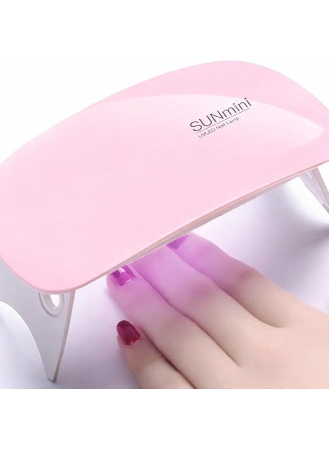 amazing.EGP AmazingEGP | Portable Mini LED Nail Dryer, 6W UV LED Gel Nail Lamp, USB Powered, Pink, Foldable Mouse-Shaped Design, 60 Second Quick Curing, Travel-Friendly (PINK) - Image 1